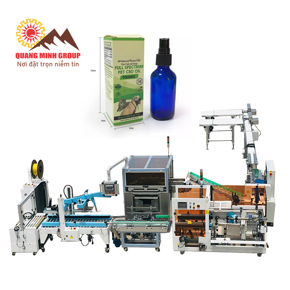 Máy chiết rót dung dịch lỏng và đóng nắp chai dạng xịt tự động