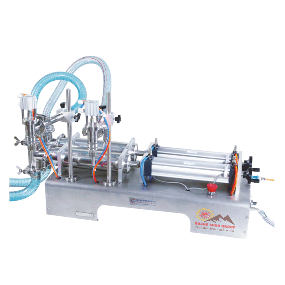 Máy chiết rót dịch sệt 2 vòi bán tự động QM-G2WGD100