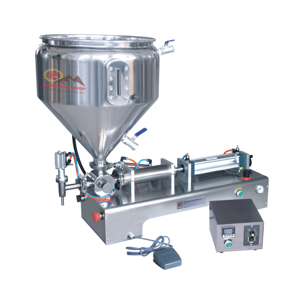 Máy chiết rót chất lỏng 2 vòi bán tự động QM-G2WYD100