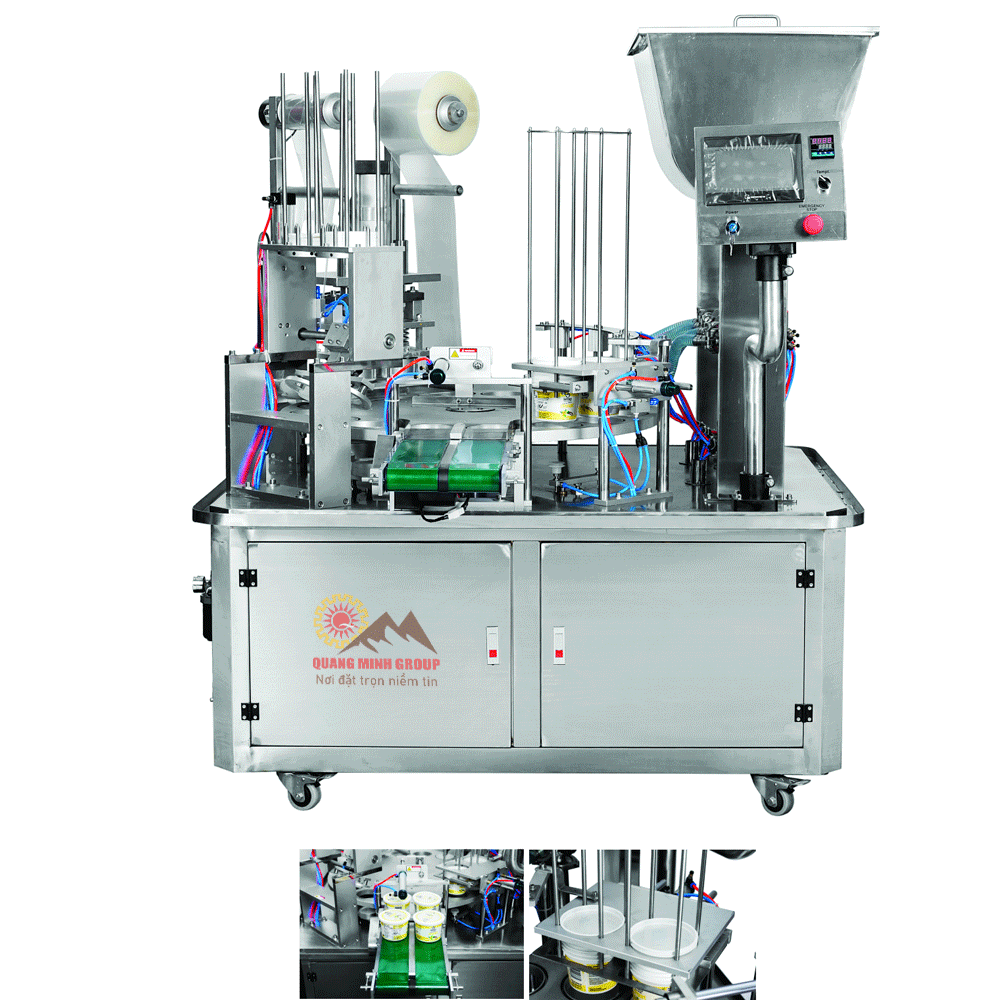 Dây chuyền chiết rót dịch lỏng 4 đầu PISTON tự động QM-DCCR01